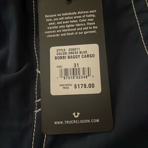 New With Tags True Religion Bobbi Baggy Cargo size 31.